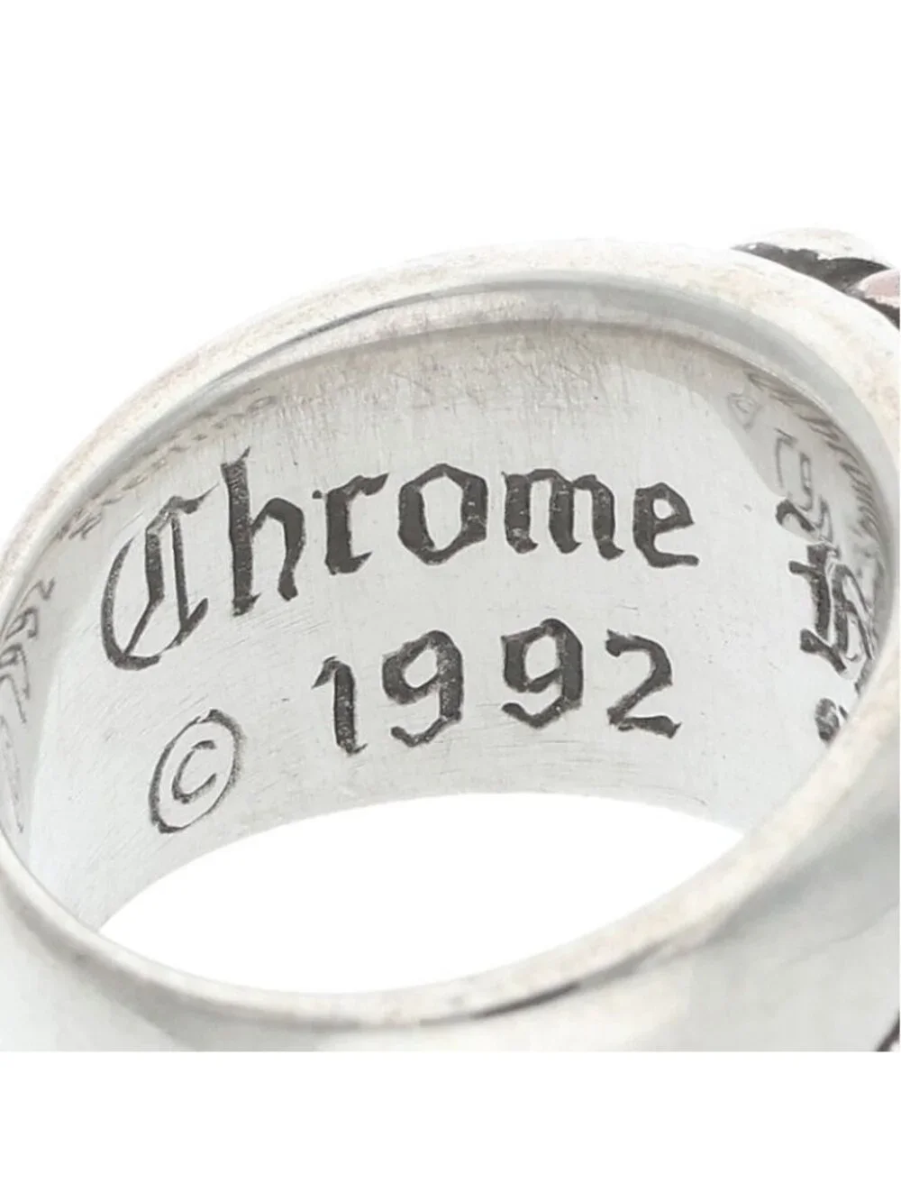Chrome Hearts Flrl Crs Floral Cross Silver Ring